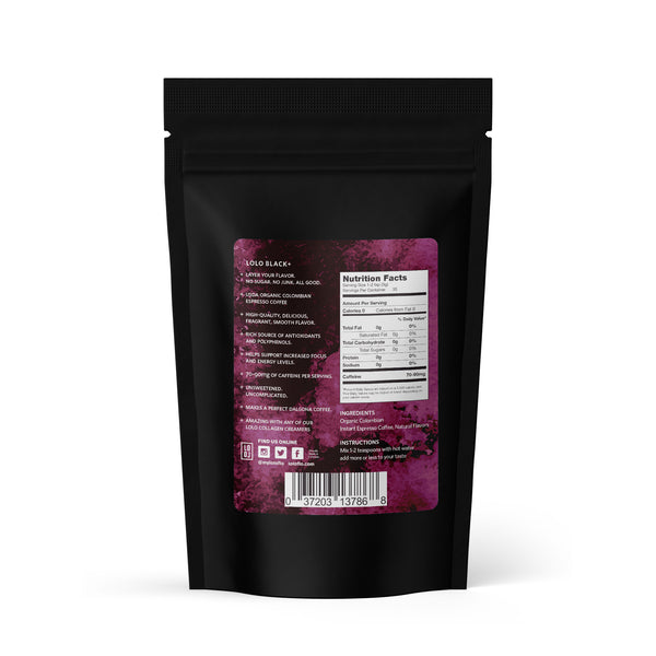 lolo..shopページ LoLo BLACK+ Organic Instant Espresso Coffee - White Chocolate