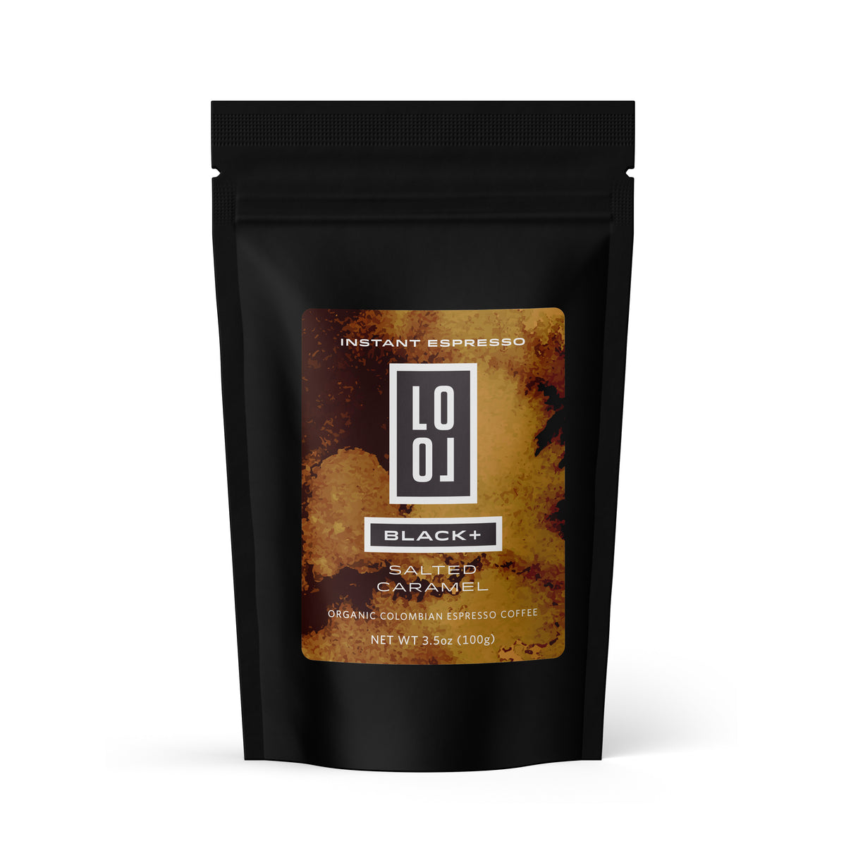 LoLo BLACK+ Organic Instant Espresso Coffee - Salted Caramel